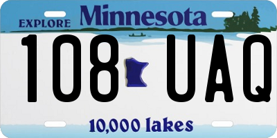 MN license plate 108UAQ