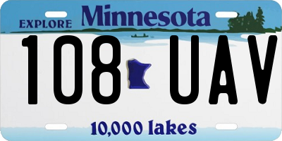 MN license plate 108UAV