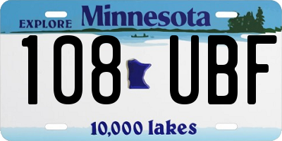MN license plate 108UBF