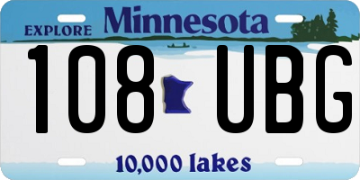 MN license plate 108UBG