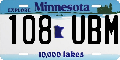 MN license plate 108UBM