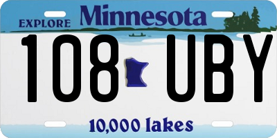 MN license plate 108UBY