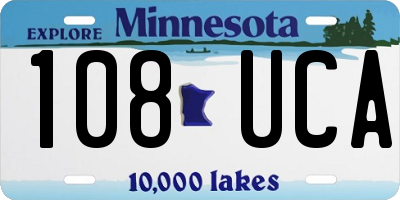 MN license plate 108UCA