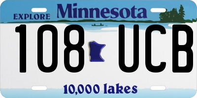 MN license plate 108UCB