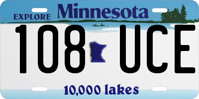 MN license plate 108UCE