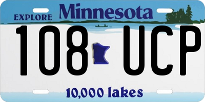 MN license plate 108UCP