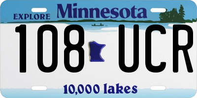 MN license plate 108UCR