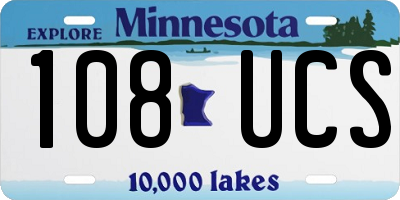 MN license plate 108UCS