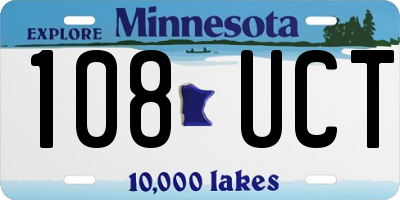 MN license plate 108UCT