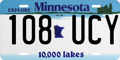 MN license plate 108UCY