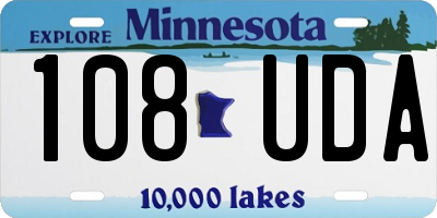 MN license plate 108UDA