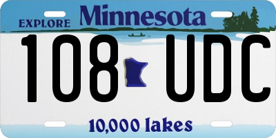 MN license plate 108UDC
