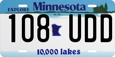 MN license plate 108UDD