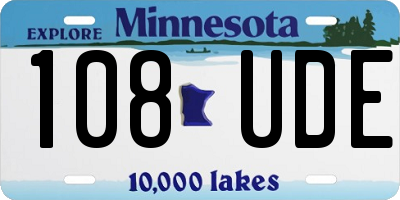 MN license plate 108UDE