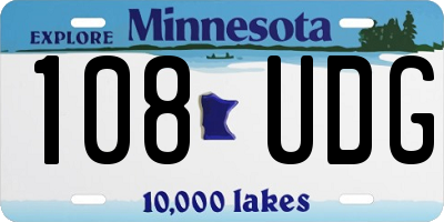 MN license plate 108UDG