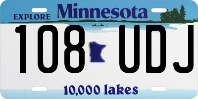 MN license plate 108UDJ
