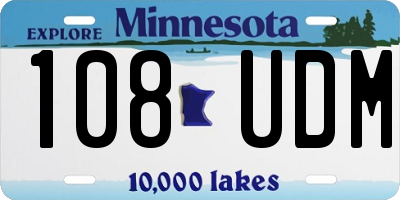 MN license plate 108UDM