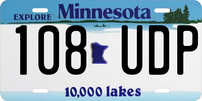 MN license plate 108UDP