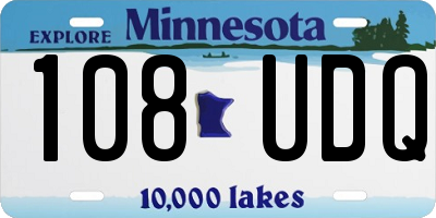 MN license plate 108UDQ