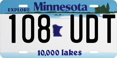 MN license plate 108UDT