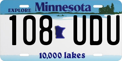 MN license plate 108UDU