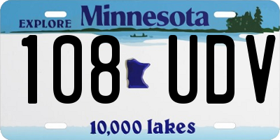 MN license plate 108UDV