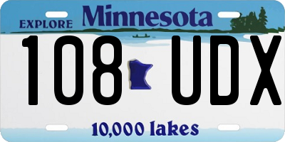 MN license plate 108UDX