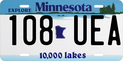 MN license plate 108UEA