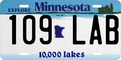 MN license plate 109LAB