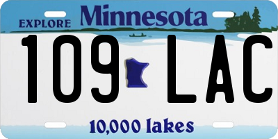 MN license plate 109LAC