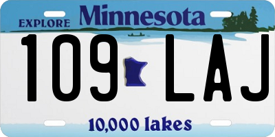 MN license plate 109LAJ