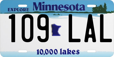 MN license plate 109LAL