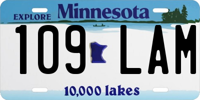 MN license plate 109LAM
