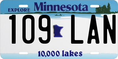 MN license plate 109LAN