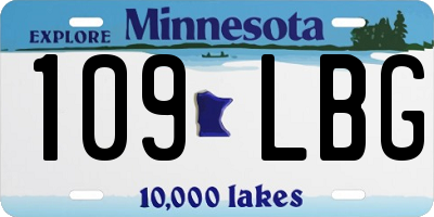 MN license plate 109LBG