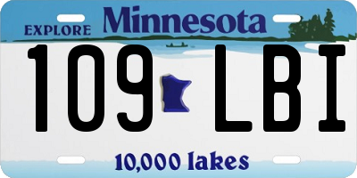 MN license plate 109LBI