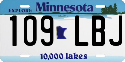MN license plate 109LBJ