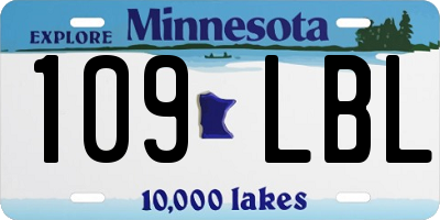 MN license plate 109LBL