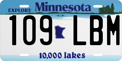 MN license plate 109LBM