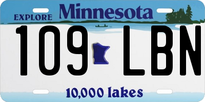MN license plate 109LBN