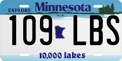 MN license plate 109LBS