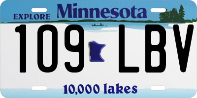 MN license plate 109LBV