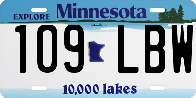 MN license plate 109LBW