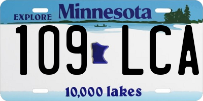 MN license plate 109LCA
