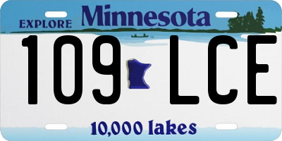 MN license plate 109LCE