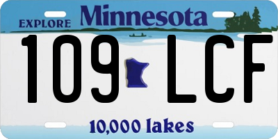 MN license plate 109LCF