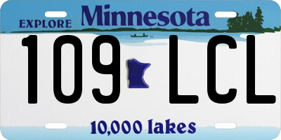MN license plate 109LCL