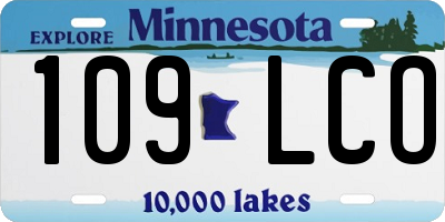 MN license plate 109LCO