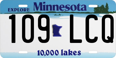 MN license plate 109LCQ