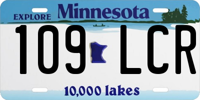 MN license plate 109LCR